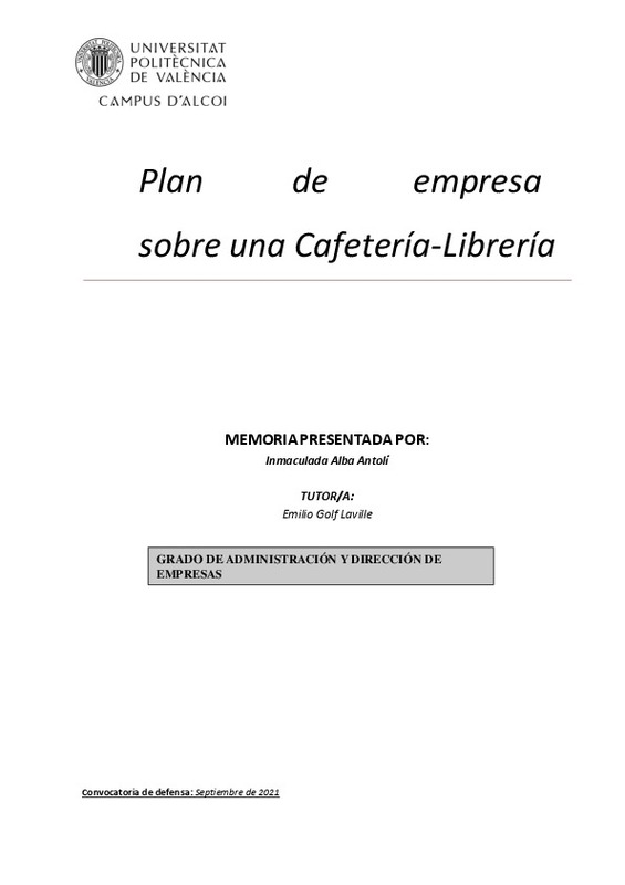 Plan de empresa sobre una cafetería-librería