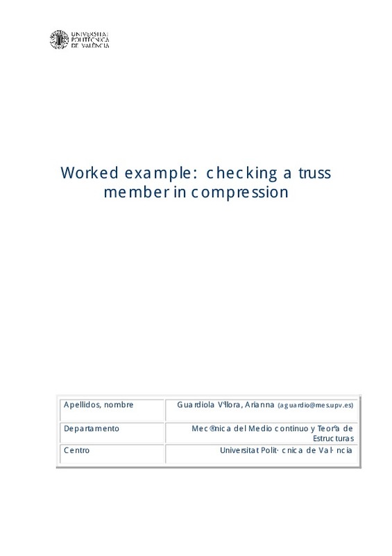 Worked Example Checking A Truss Member In Compression