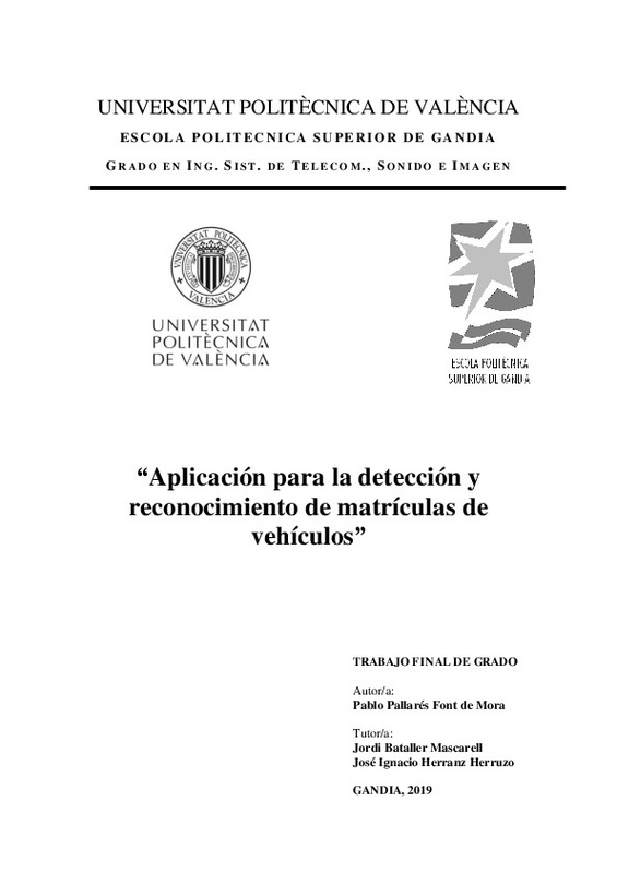 Aplicacion Para La Deteccion Y Reconocimiento De Matriculas De Vehiculos