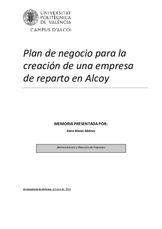 Plan de negocio para la creación de una empresa de reparto en Alcoy