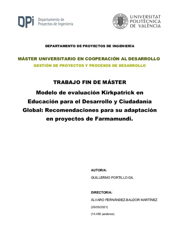 Modelo de evaluación Kirkpatrick en Educación para el Desarrollo y  Ciudadanía Global: Recomendaciones para su adaptación en