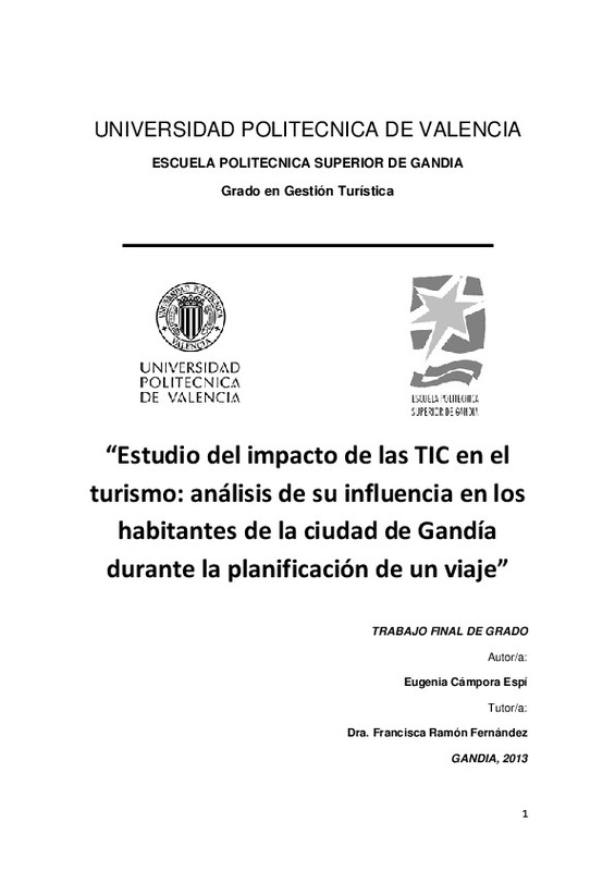 Estudio Del Impacto De Las Tic En El Turismo Analisis De Su