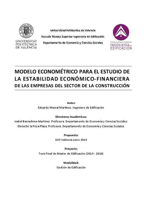 MODELO ECONOMÉTRICO PARA EL ESTUDIO DE LA ESTABILIDAD ECONÓMICO-FINANCIERA