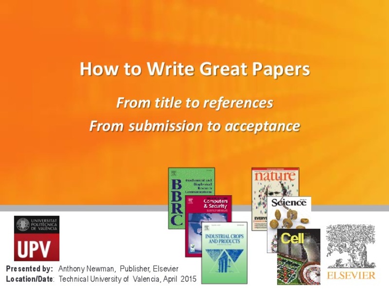 How To Write Great Papers