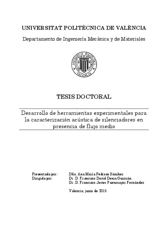 Tesis Doctoral Desarrollo De Herramientas Experimentales Para La Caracterizacion Acustica De Silenciadores En Presencia De Flu