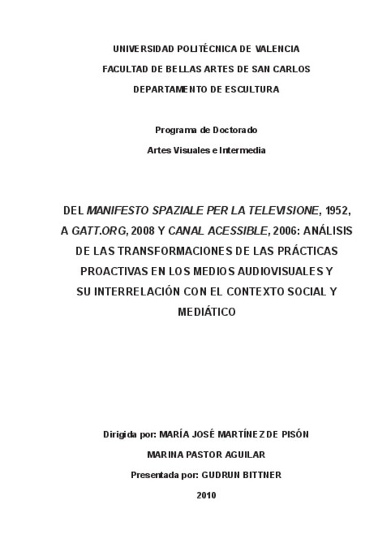 Nai Sel Torna Xxx - DEL MANIFESTO SPAZIALE PER LA TELEVISIONE, 1952, A GATT.ORG, 2008 Y CANAL  ACESSIBLE, 2006: ANÃLISIS DE LAS TRANSFORMACIONES DE